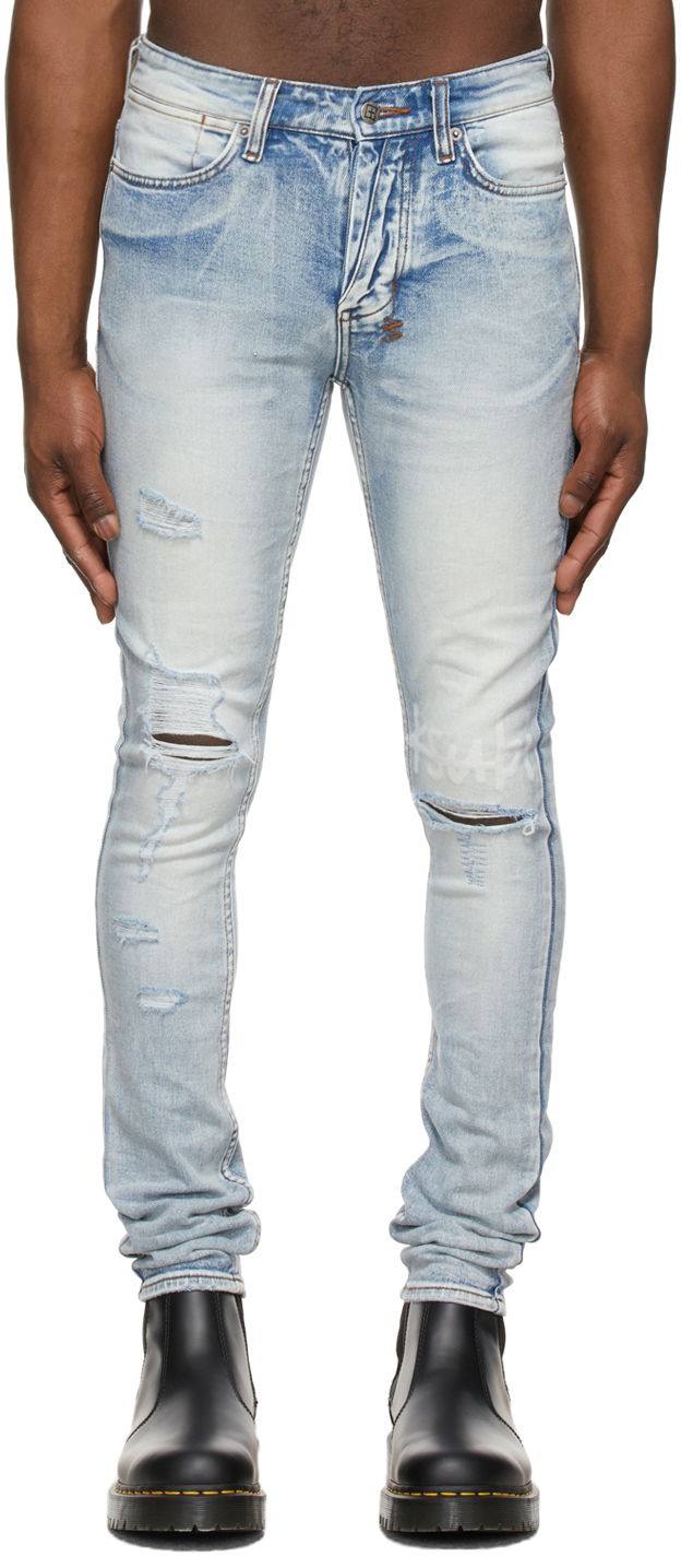 Jeans Ksubi Ksubi Van Winkle 1999 City High Distressed Jeans Blå | 5000007148, 0