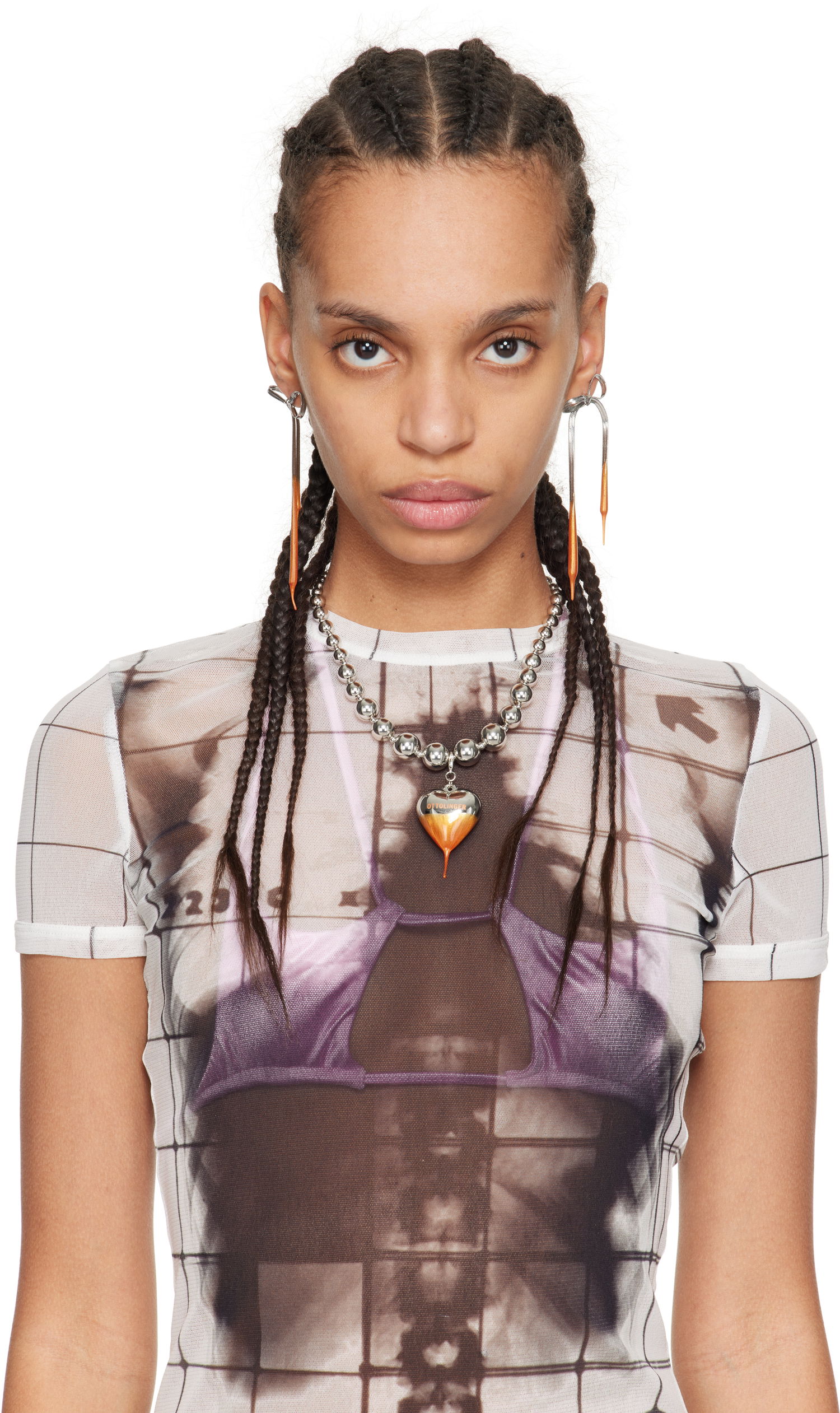 Halskæde Ottolinger Ottolinger Otto Heart Beaded Necklace Metalisk | 12590012501, 1