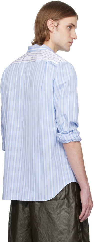 Skjorte Comme des Garçons Comme des Garçons Shirt Yarn Dyed Stripe Poplin Shirt Blå | FZ-B401-051, 2
