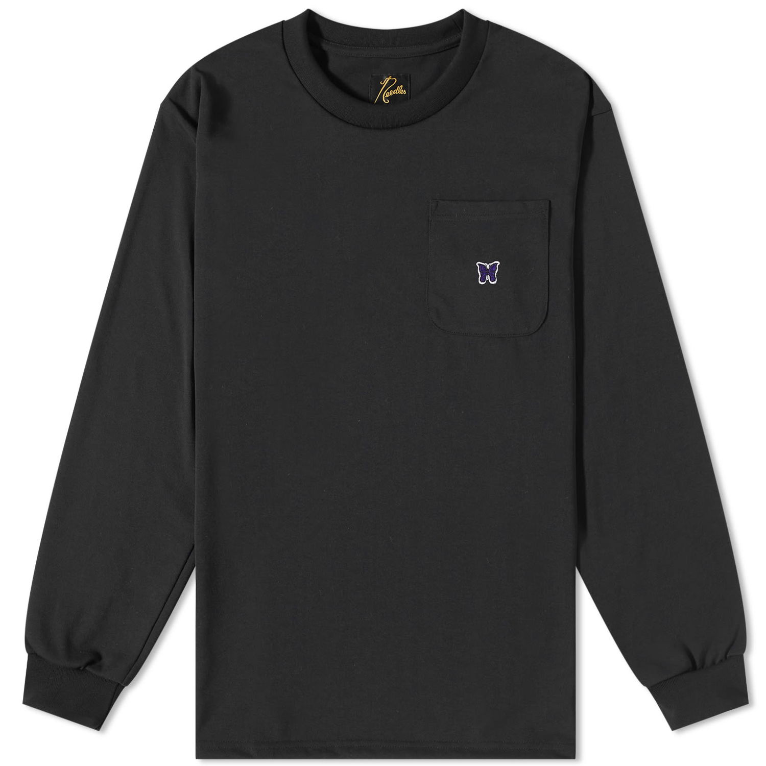 T-shirt Needles Logo Long Sleeve Tee Sort | MR317-C, 0