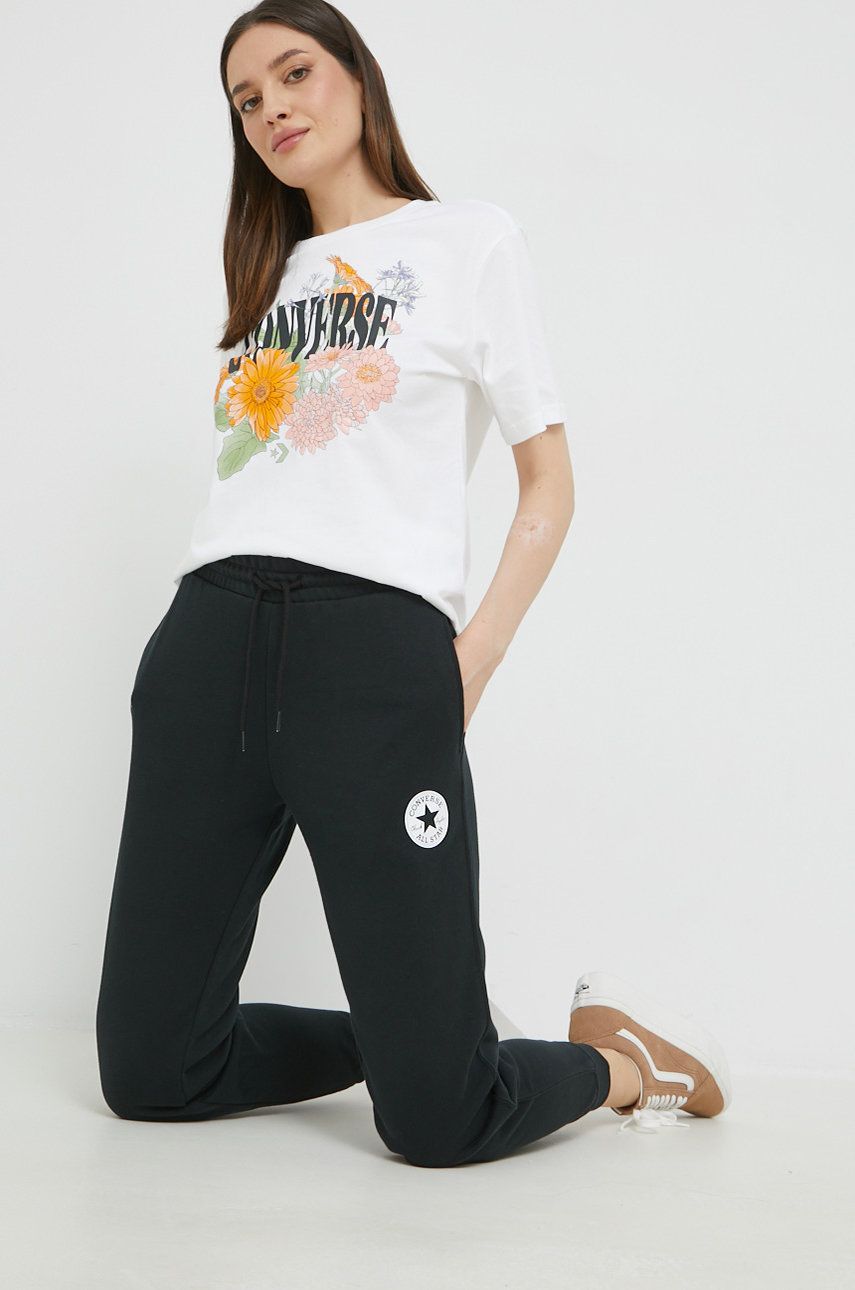 Joggingbukser Converse Converse Printed Sweatpants Sort | 10023858.A02, 0