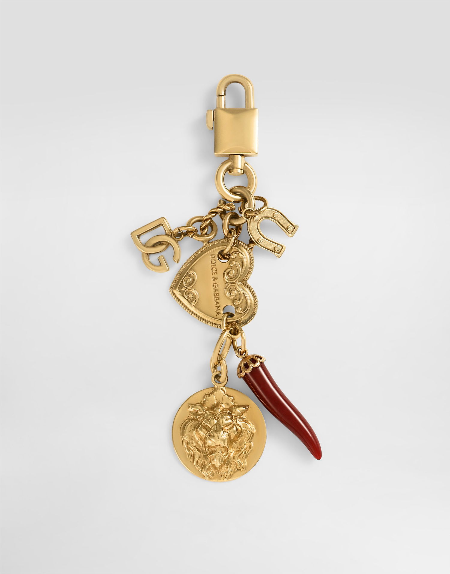 Nøgleringe Dolce & Gabbana Gold-Tone Keychain With Charms Metalisk | BI3364A65708J901, 0
