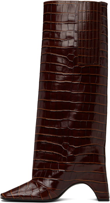 Skopleje Coperni Coperni Croco Bridge Tall Boots Brun | COPSH03F6032, 2