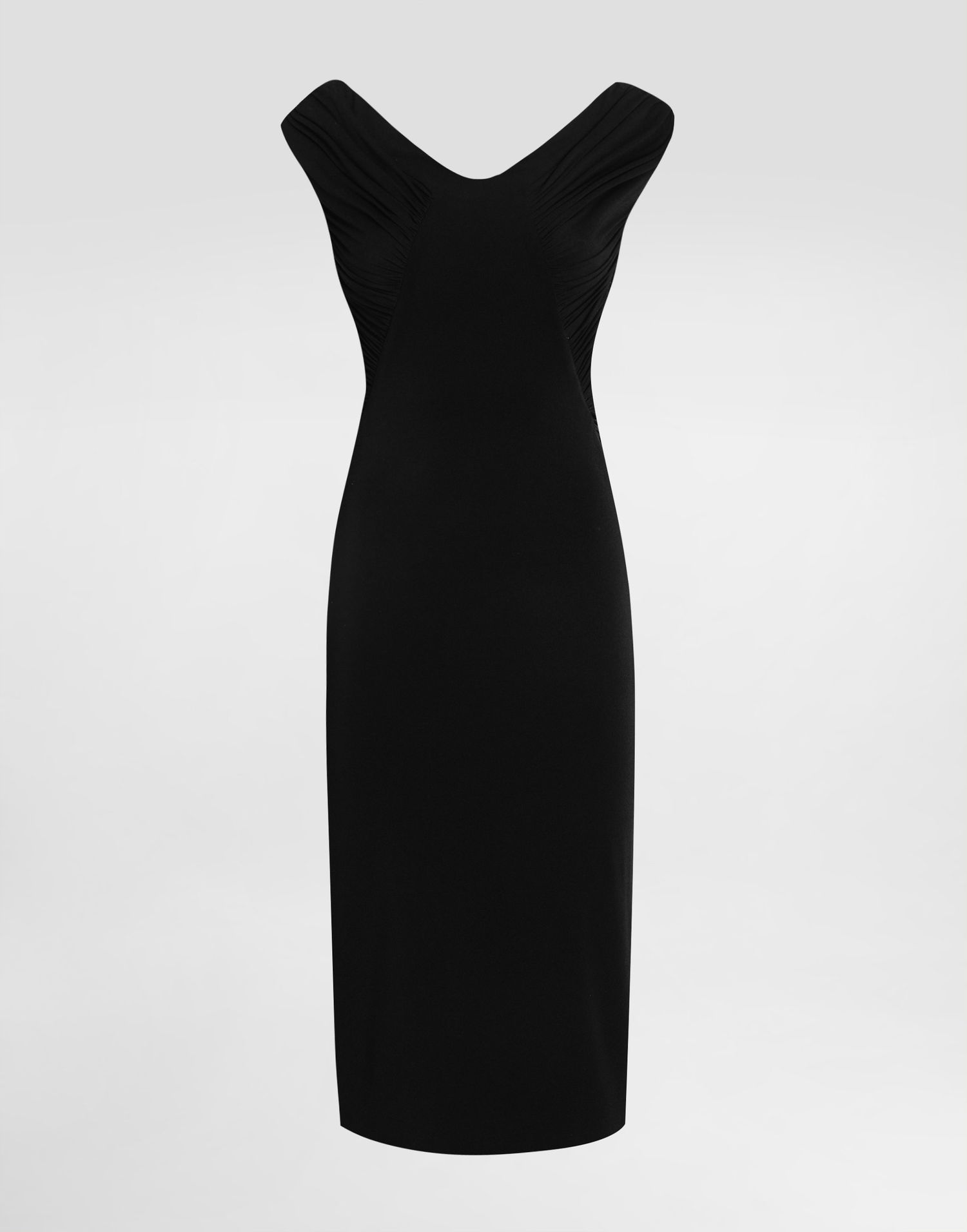 Kjole Dolce & Gabbana Dolce & Gabbana Crepe Organza Dress Sort | F6TWQTFUGTDN0000, 0
