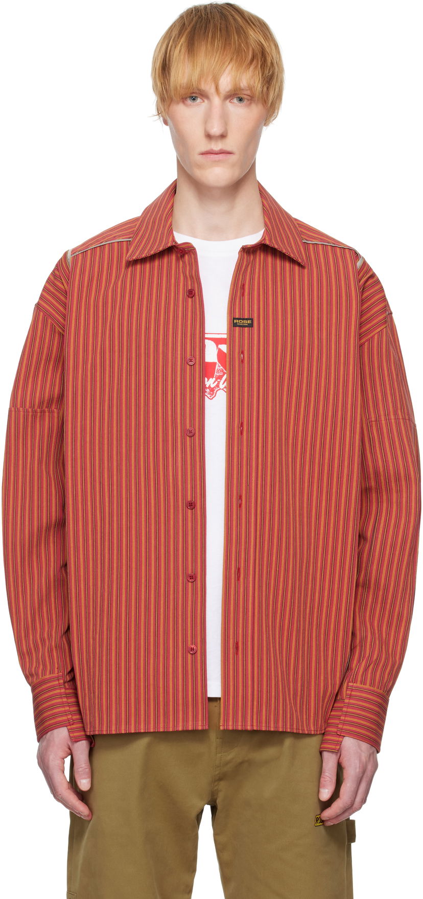 Skjorte Martine Rose Martine Rose Cut Overshirt Rød | 467WS14111