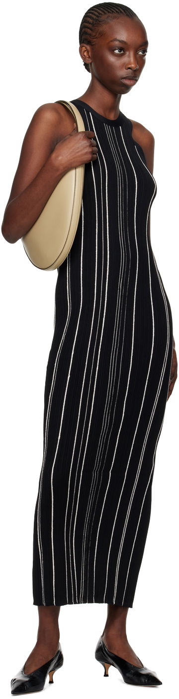 Kjole TOTEME TOTEME Braid Rib Tank Midi Dress Sort | 242-WRD2305-YA0044, 3