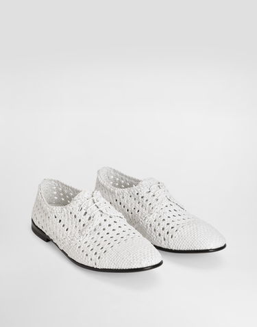 Tilbehør Dolce & Gabbana Dolce & Gabbana Woven Leather Derby Shoes Hvid | A10872A9M0880002, 1