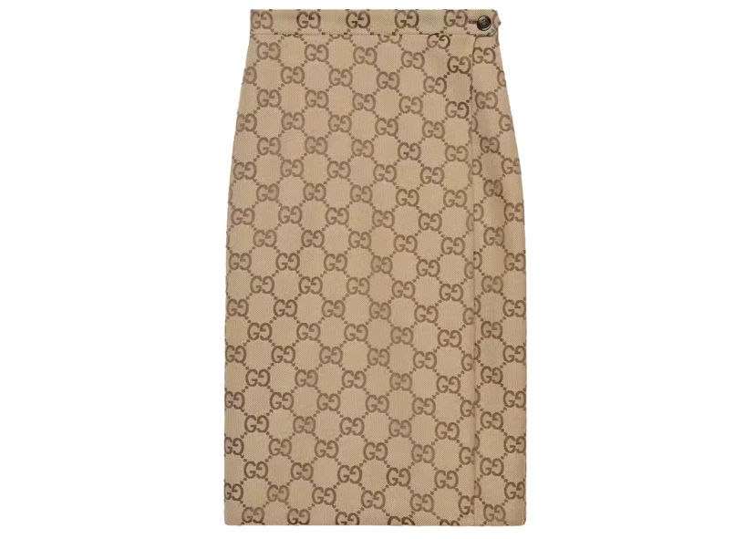 Nederdel Gucci Balenciaga x The Hacker Project Maxi GG Skirt Beige/Ebony Beige | 677048 ZAH8G 2580