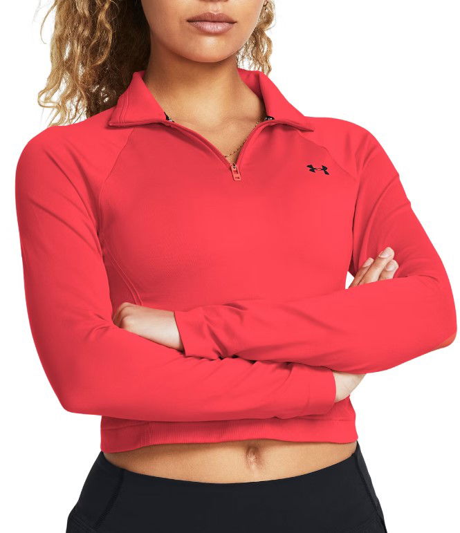 Crop top Under Armour Seamless Quarter-Zip Crop Top Rød | 1384405-713