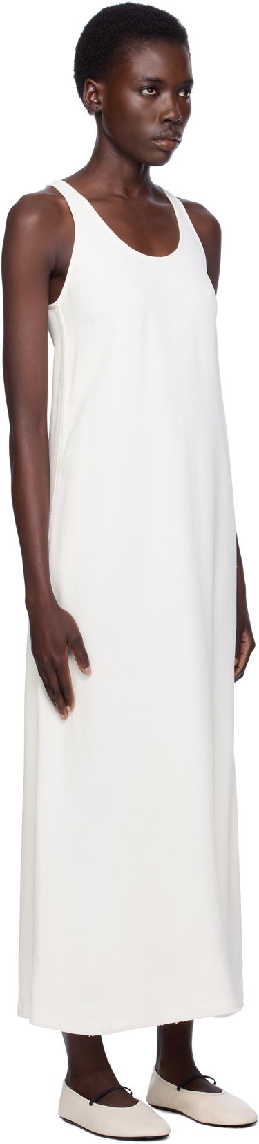 Kjole TOTEME TOTEME Scoop-Neck Sablé Midi Dress Sort | 243-WRD4142-FB0240, 4