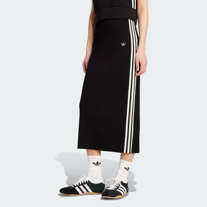 Nederdel adidas Performance Adicolor 3-Stripes Knit Skirt Sort | JW2661