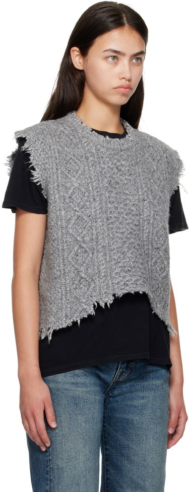 Sweater R13 R13 Boyfriend Cable Knit Vest Grå | R13WY228-Y208A, 1