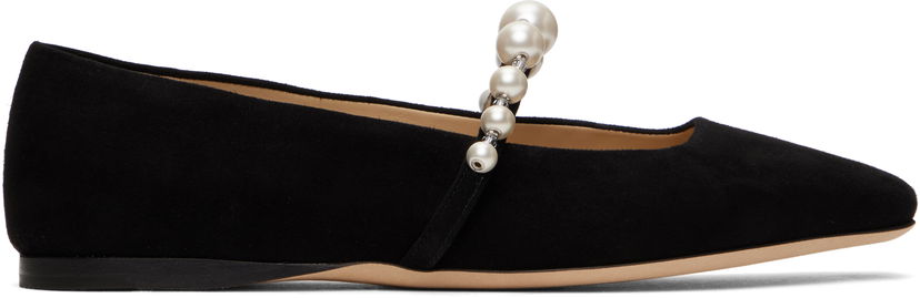 Tilbehør Jimmy Choo Jimmy Choo Ade Pearl Ballerina Flats Sort | ADE FLAT SZR