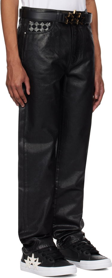 Jeans AMIRI AMIRI MA Quad Straight Waxed Jeans Sort | AMDNGH1059, 1