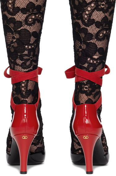 Sneakers og sko Valentino Valentino Garavani Foliefoliage Lace Heels Rød | 6W0S0LT5UTM, 1