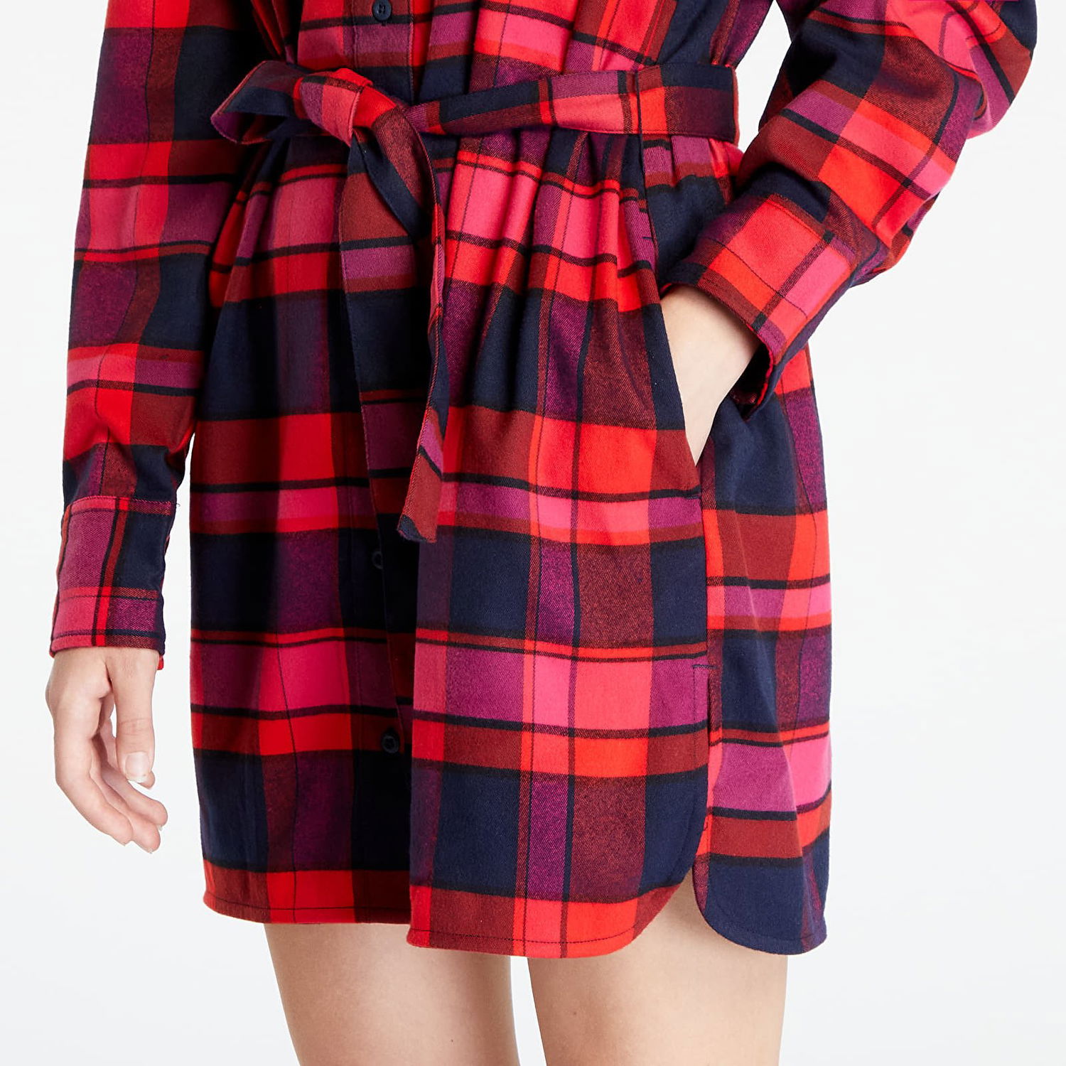 Kjole Tommy Hilfiger Check Mid Thigh Flerfarvet | DW0DW16471 0KP, 1