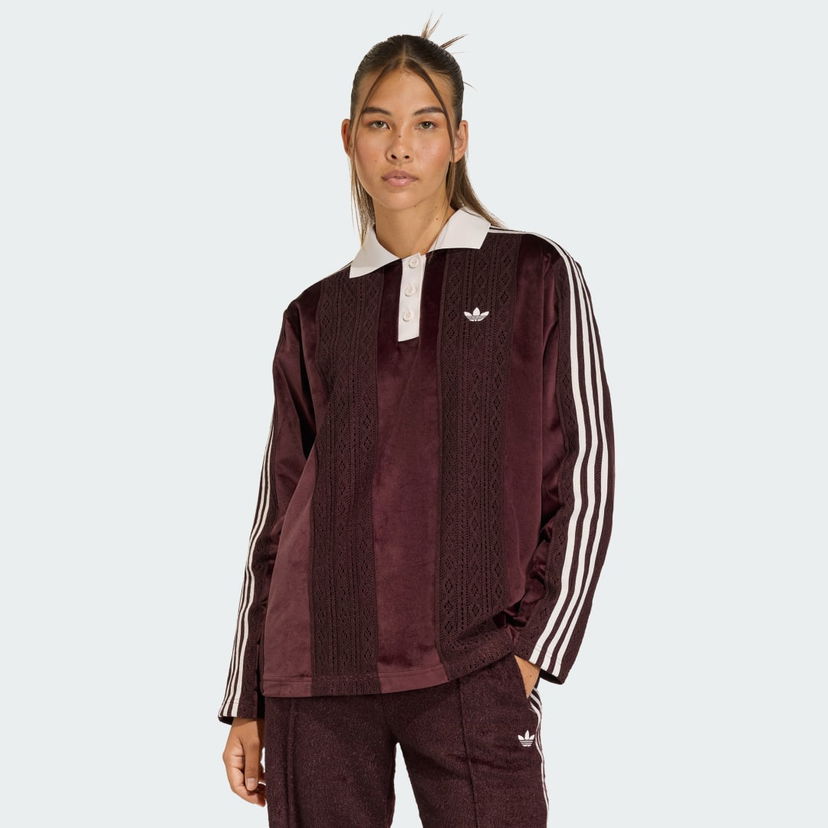 Polo skjorte adidas Performance adidas Originals Winterized Long Sleeve Polo Bourgogne | KS7795