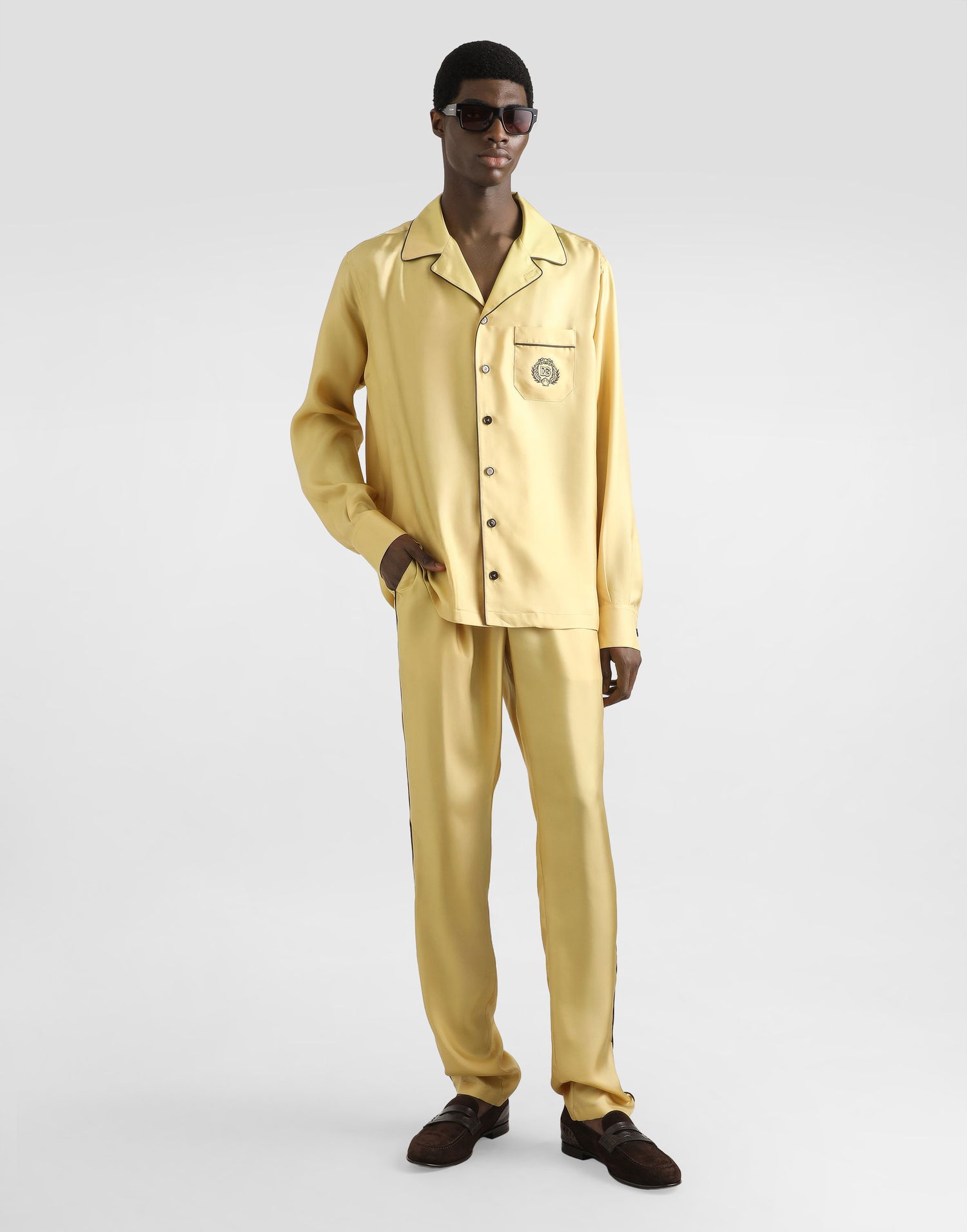 Skjorte Dolce & Gabbana Dolce & Gabbana Men's Silk Twill Vanity Shirt Gul | G5IF1ZFU10SA0488, 1