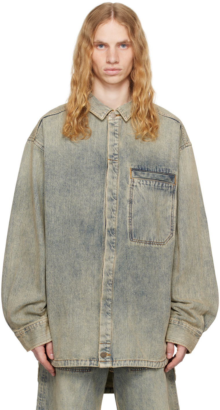 Skjorte Entire Studios Denim Shirt Blå | ES2564SW