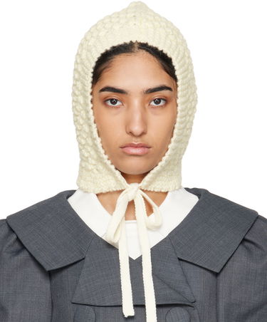 Beanie SHUSHU/TONG SHUSHU/TONG Tied Knit Hood Hvid | MWDCAC06 ACR001, 0