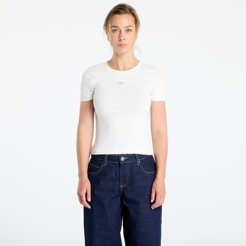 T-shirt GAP GAP Modern Rib Short Sleeve T-Shirt Hvid | 637782-02