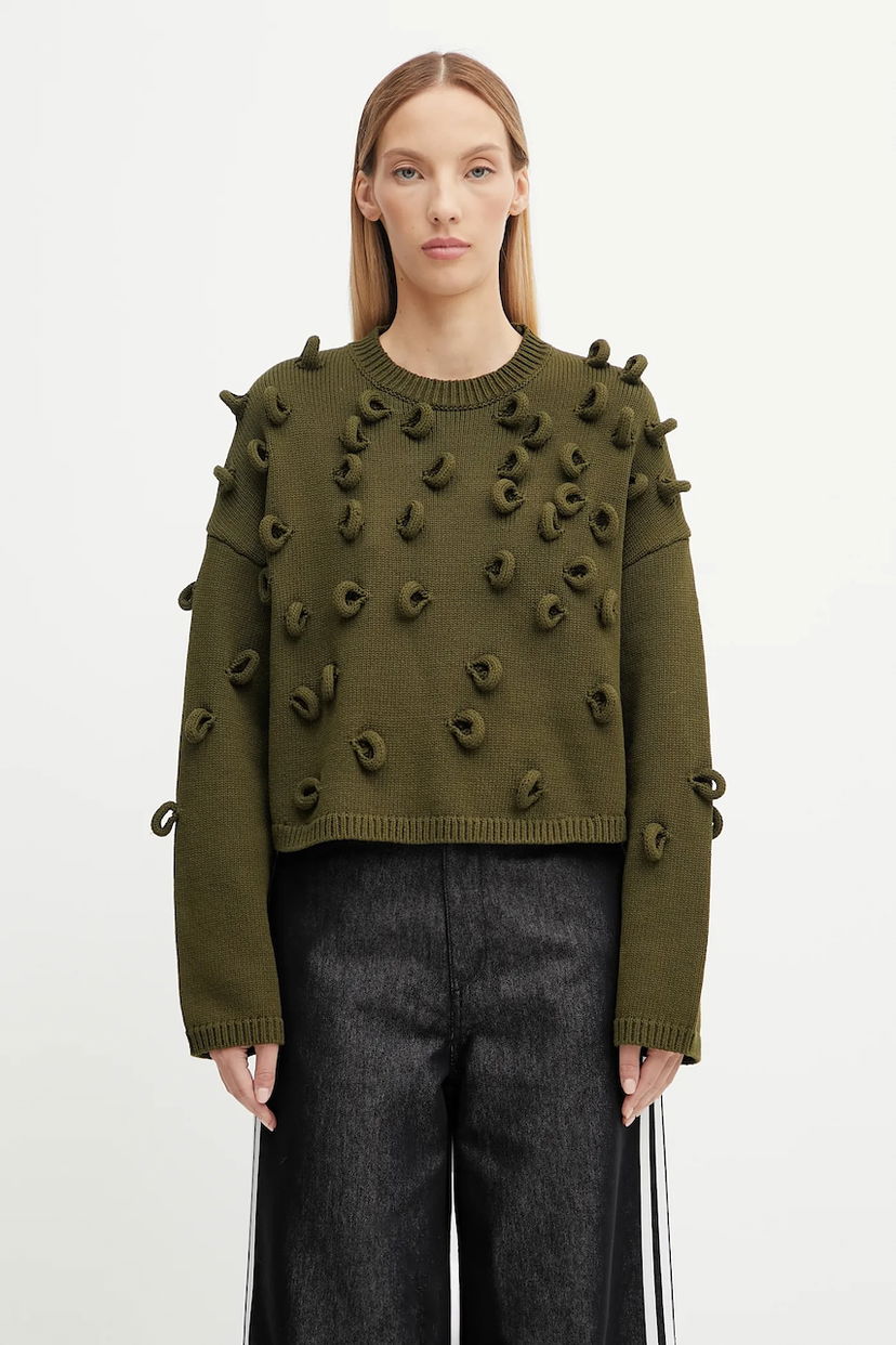 Sweater JW Anderson JW Anderson Cropped Loop Jumper Grøn | KW1446.YN0417