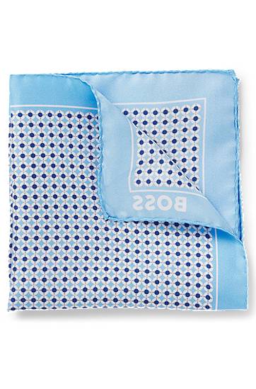 Tørklæde BOSS BOSS Pocket Square with Modern Print Blå | 50540012, 0