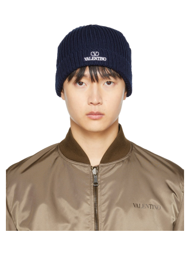 Beanie Valentino Garavani Logo Beanie Mørkeblå | 1Y2HB01DFDK