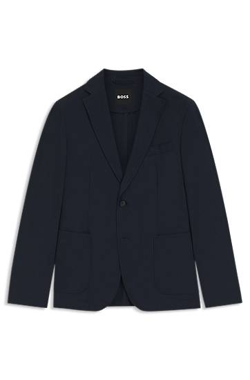 Jakke BOSS Slim-Fit Packable Water-Repellent Stretch Blazer Mørkeblå | 50543480, 0