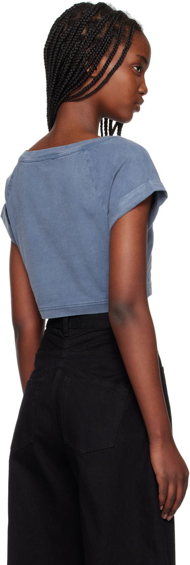 Crop top Balmain Balmain Cropped Couture Embroidered T-Shirt Blå | EF1EE121BC96, 2