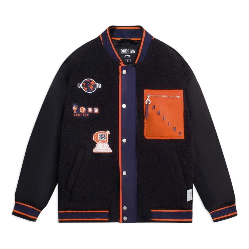 Bomberjakke Li-Ning Graphic Baseball Jacket Sort | AFDSA73-2
