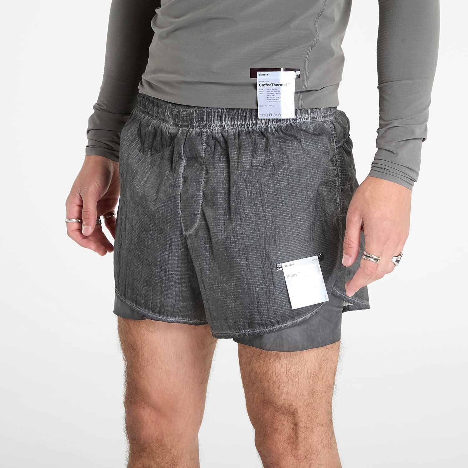 Shorts Satisfy Satisfy Rippy 3" Trail Shorts Grå | 12042-00A00, 1