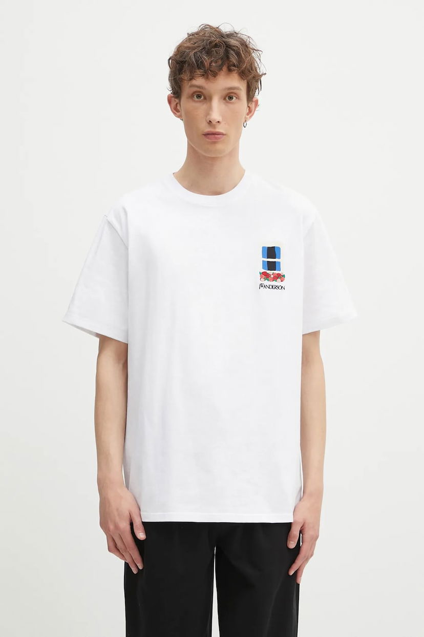 T-shirt JW Anderson JW Anderson Window Embroidery T-Shirt Hvid | JT0283.PG1510.001