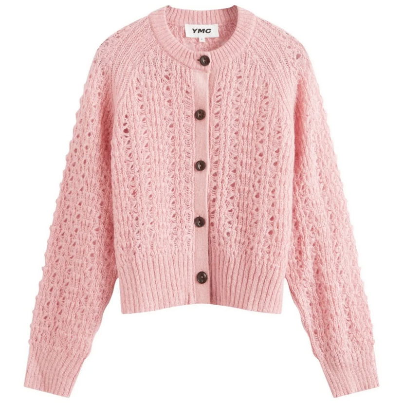 Sweater YMC Foxtail Knitted Cardigan Lyserød | Q8WMC-60