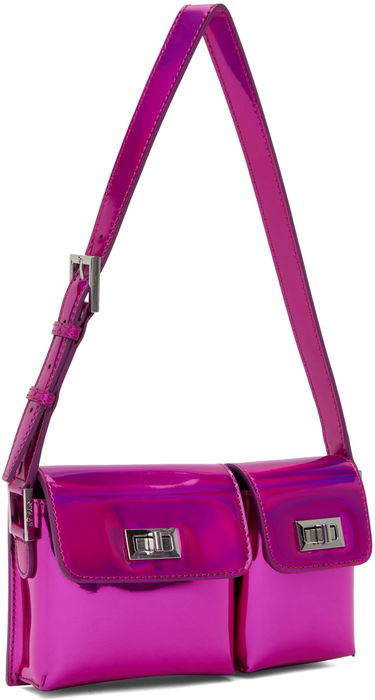 Håndtaske BY FAR Double Pocket Metallic Shoulder Bag Lyserød | 23PFBABYBOFCHIRLSMA, 1
