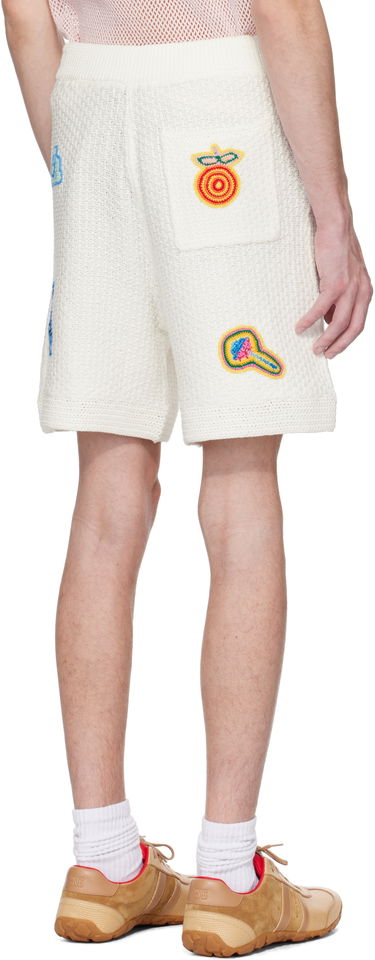 Shorts Casablanca Casablanca Motif Crochet Shorts Hvid | MS25-KW-916-01, 2