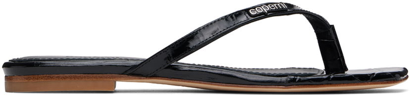 Tilbehør Coperni Coperni Croco Slanted Flip-Flops Sort | COPSH54838
