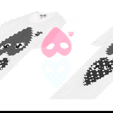 T-shirt Comme des Garçons PLAY Polka Dot Mix Heart T-Shirt Hvid | P1T240, 1