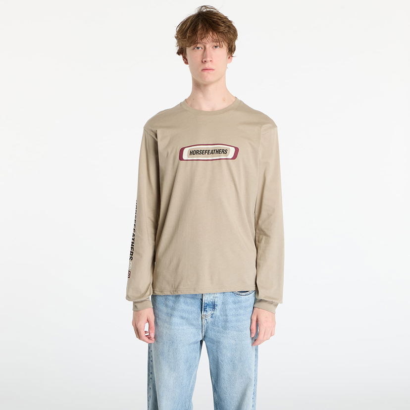 T-shirt Horsefeathers Raceway Long Sleeve Graphic T-Shirt Beige | SM1393A