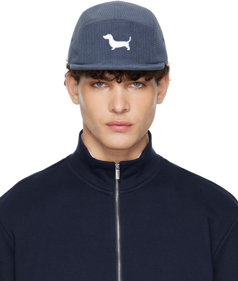 Kasket Thom Browne Corduroy 5-Panel Cap Blå | MHC364E-E1251