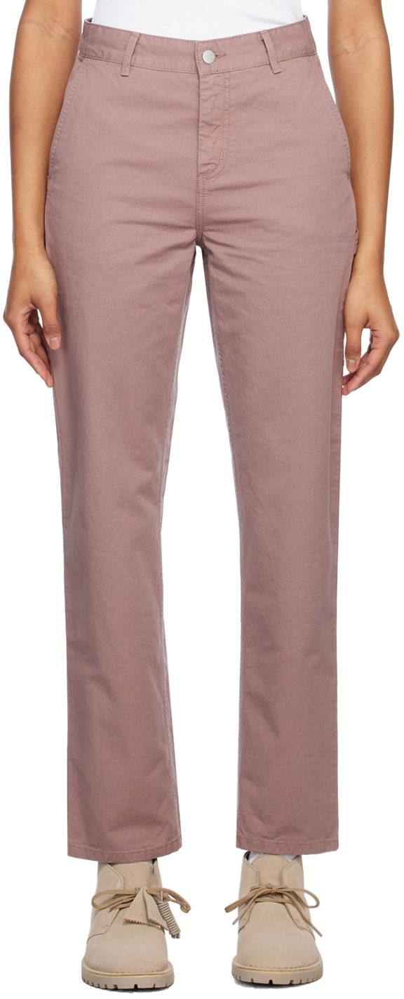 Bukser Carhartt WIP Pierce Cotton Straight Leg Pants Lilla | I026588