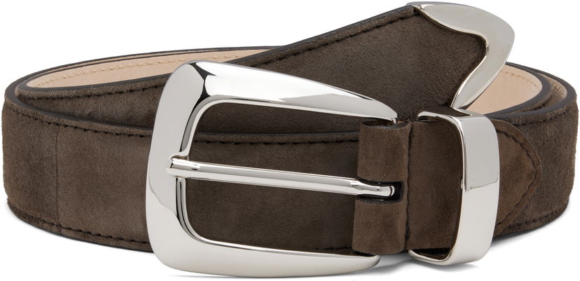 Bælter Khaite KHAITE Benny Suede Belt Brun | 10012-726