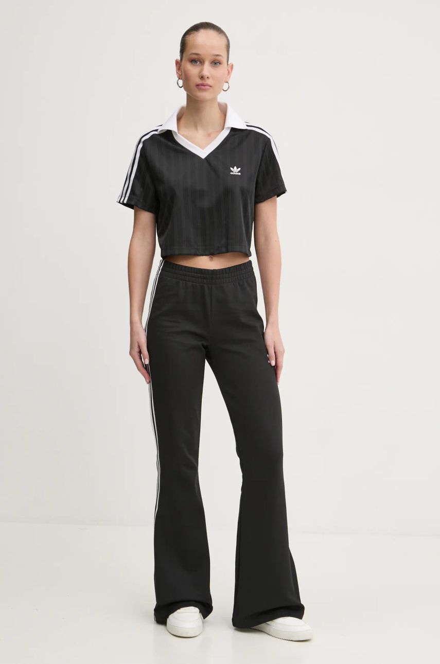 Crop top adidas Originals Cropped Collared T-Shirt Sort | JD2606, 1