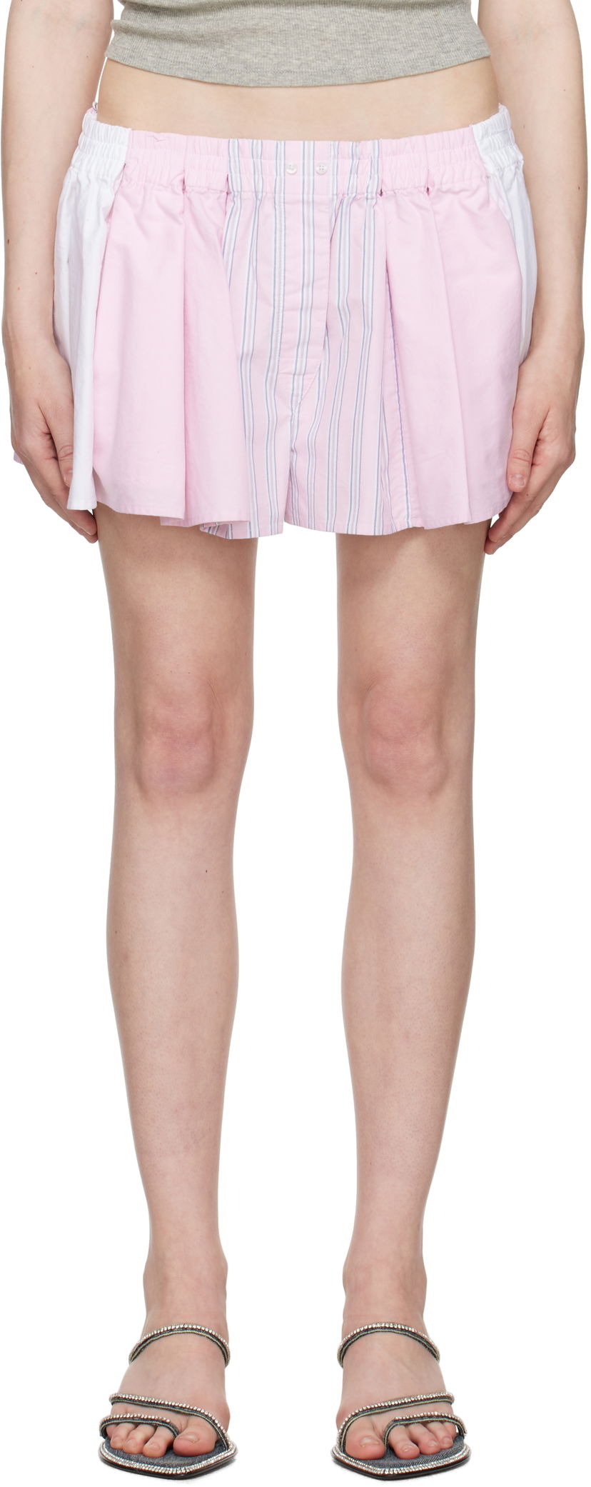 Shorts Alexander Wang Alexander Wang Oxford Boxer Shorts Lyserød | 1WC2254812