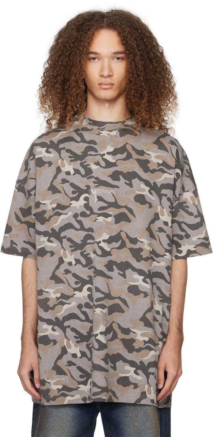 T-shirt We11done We11done Camo Oversized T-Shirt Grå | WD-TT0-24-793-U-GY