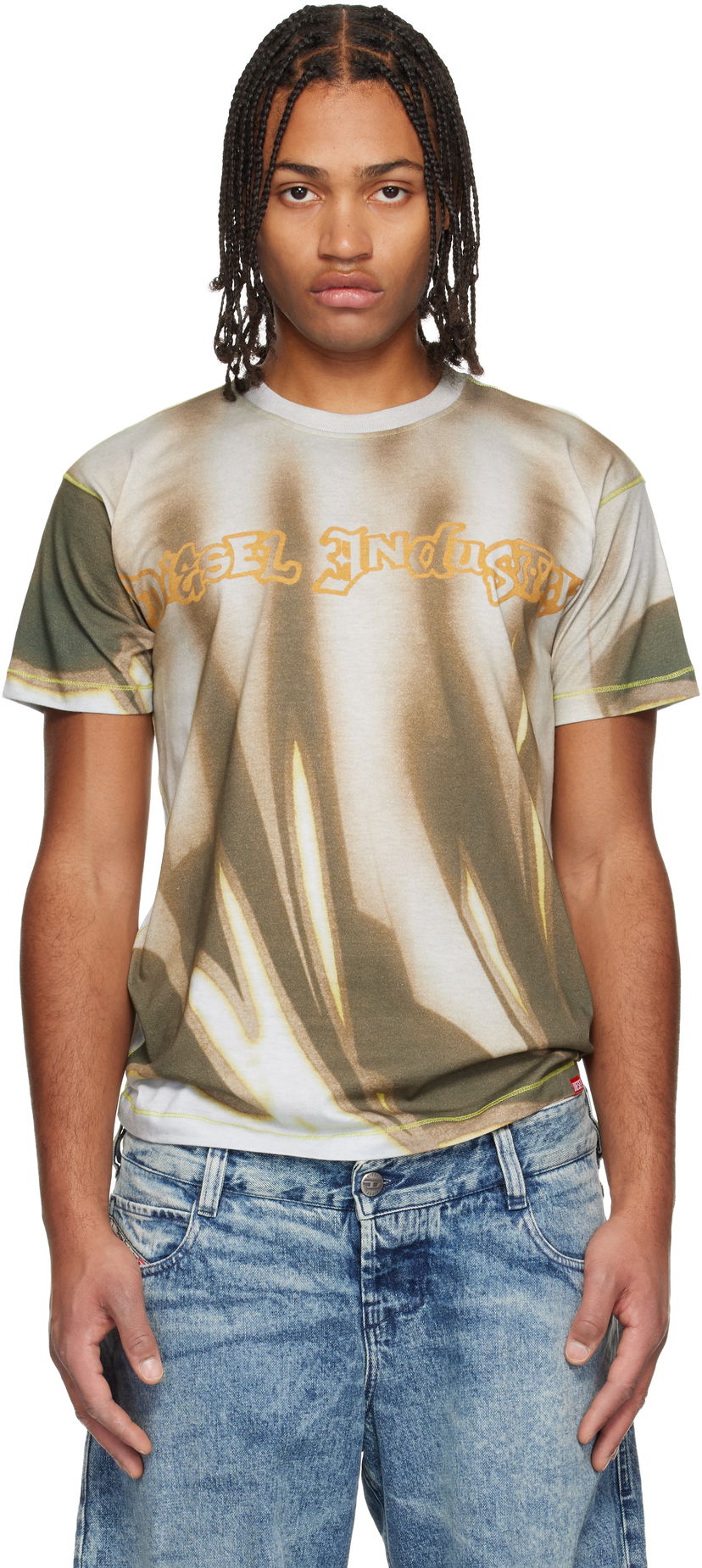 T-shirt Diesel T-Norm-Show Short Sleeve T-shirt with Faded Gradient Pattern Flerfarvet | A21228-0BKBY-9ECA