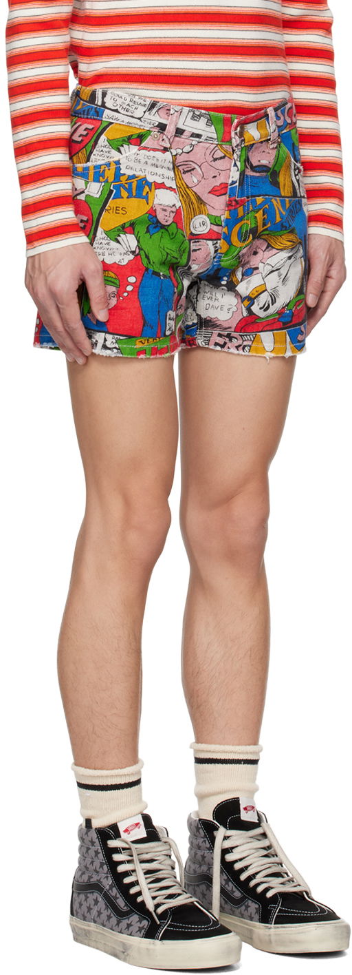 Shorts ERL ERL Printed Denim Shorts Flerfarvet | ERL06P102, 1