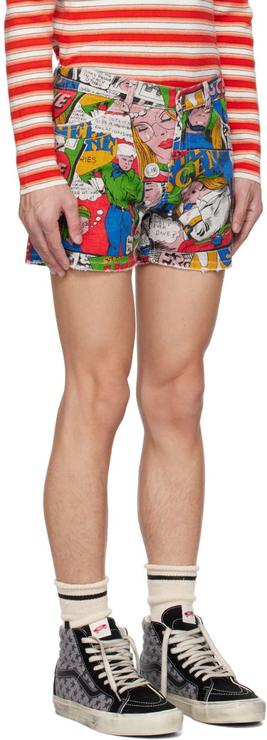Shorts ERL ERL Printed Denim Shorts Flerfarvet | ERL06P102, 1