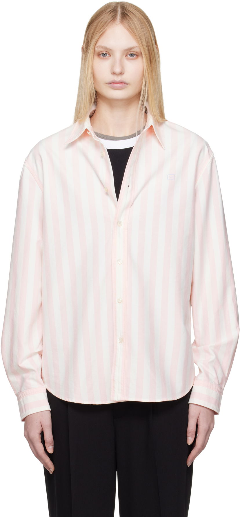 Skjorte Acne Studios Acne Studios Striped Oxford Cloth Shirt Lyserød | CB0095-