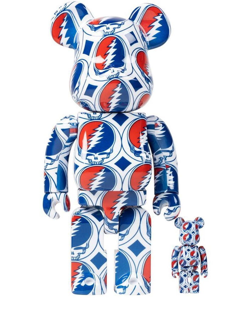 Collectible Medicom Toy Grateful Dead Steal Your Face Be@rbrick "100% and 400%" - White Mørkeblå | MEDI007919435372